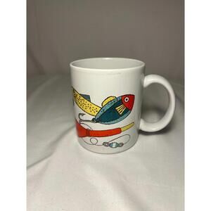 Hallmark Coffee Mug Fishing Lures Print Colorful 12 oz. Ceramic Cup Thailand